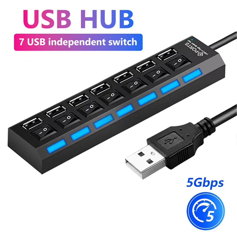 موزع USB 2.0 بـ 7 منافذ لأجهزة - مراجعة Laptop Accessories All وسعره